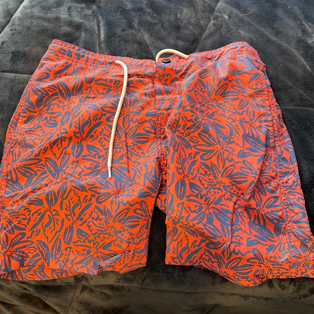 Mens Pink Floral Bathing Suit - 30 Waist
